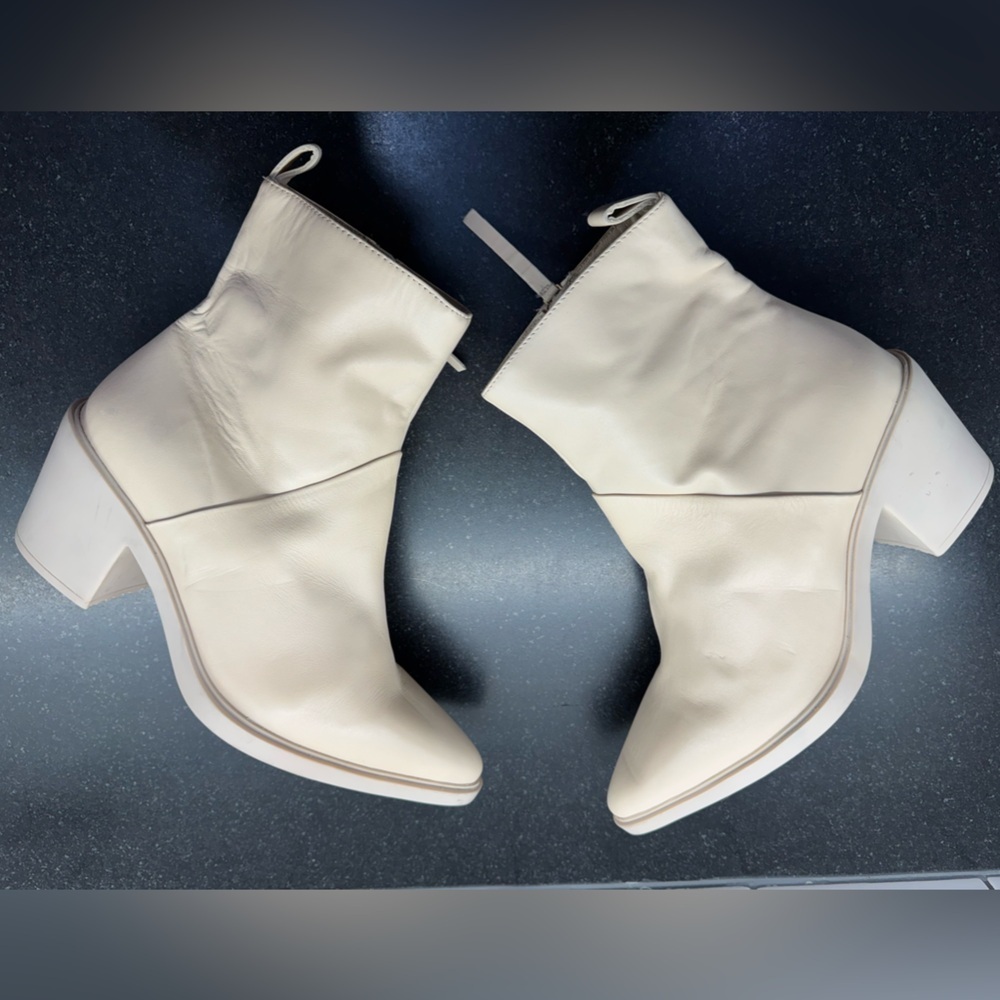 Seychelles Shining Star Cream Leather Pointed-Toe Ankle Boots Size 10 New Bootie - Picture 6 of 11